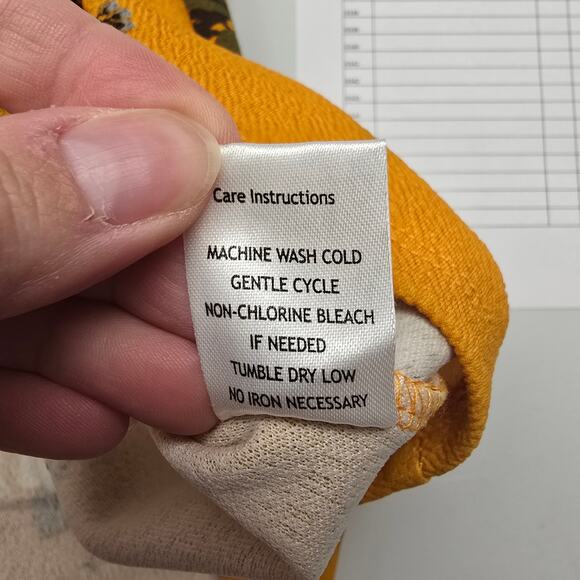 Women's Emerald Sundae Mustard Yellow Floral V-Neck Mini Dress | Size Small - Picture 9 of 9